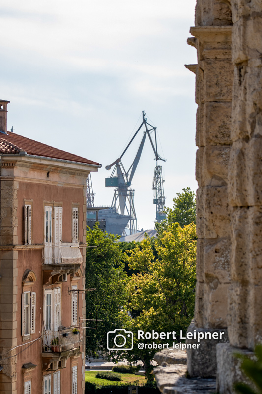 Blick auf die Hafenanlage