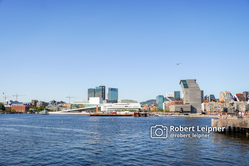 Stadpanorma in Hafen von Oslo