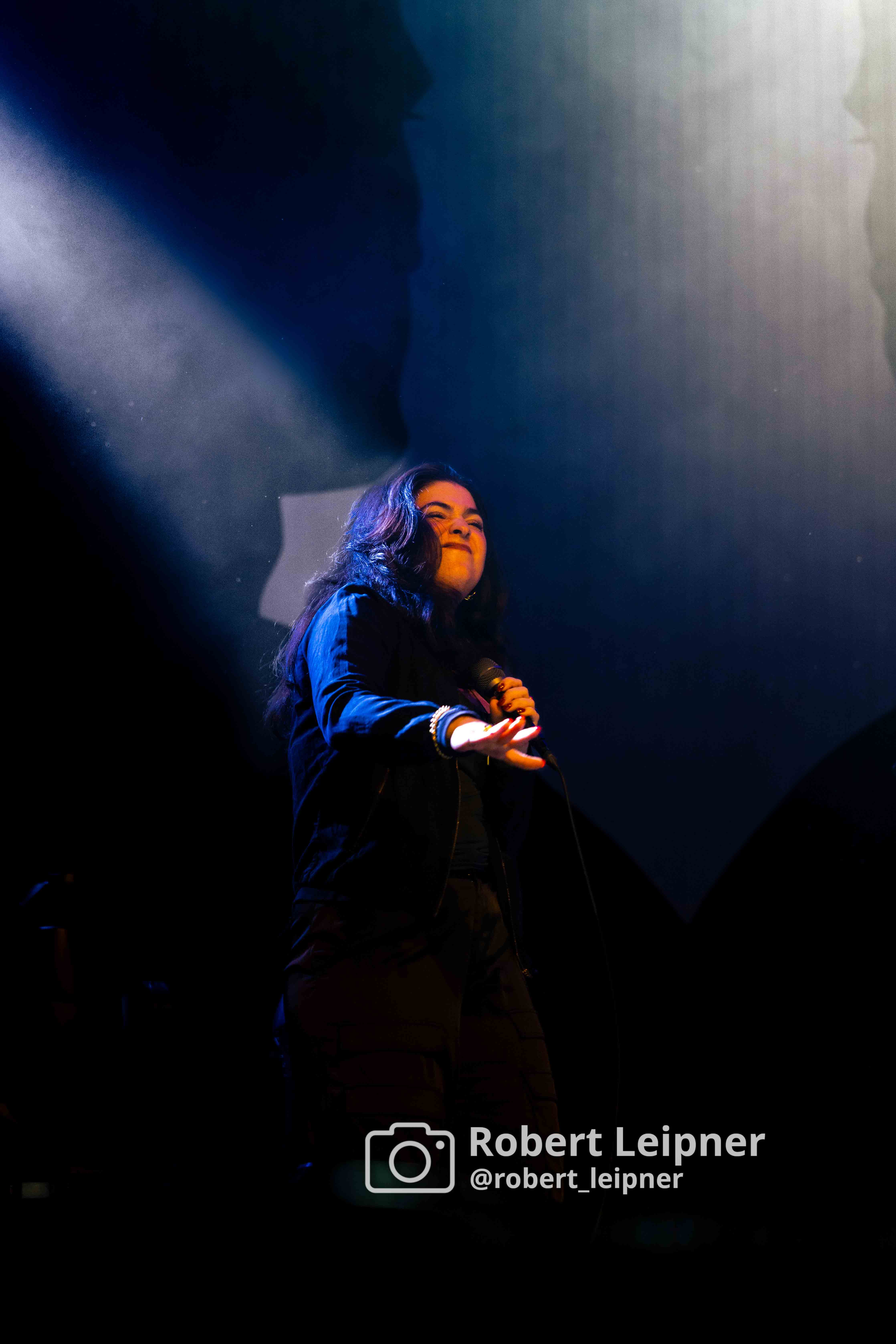 Sängerin beim Konzert in Frankfurt