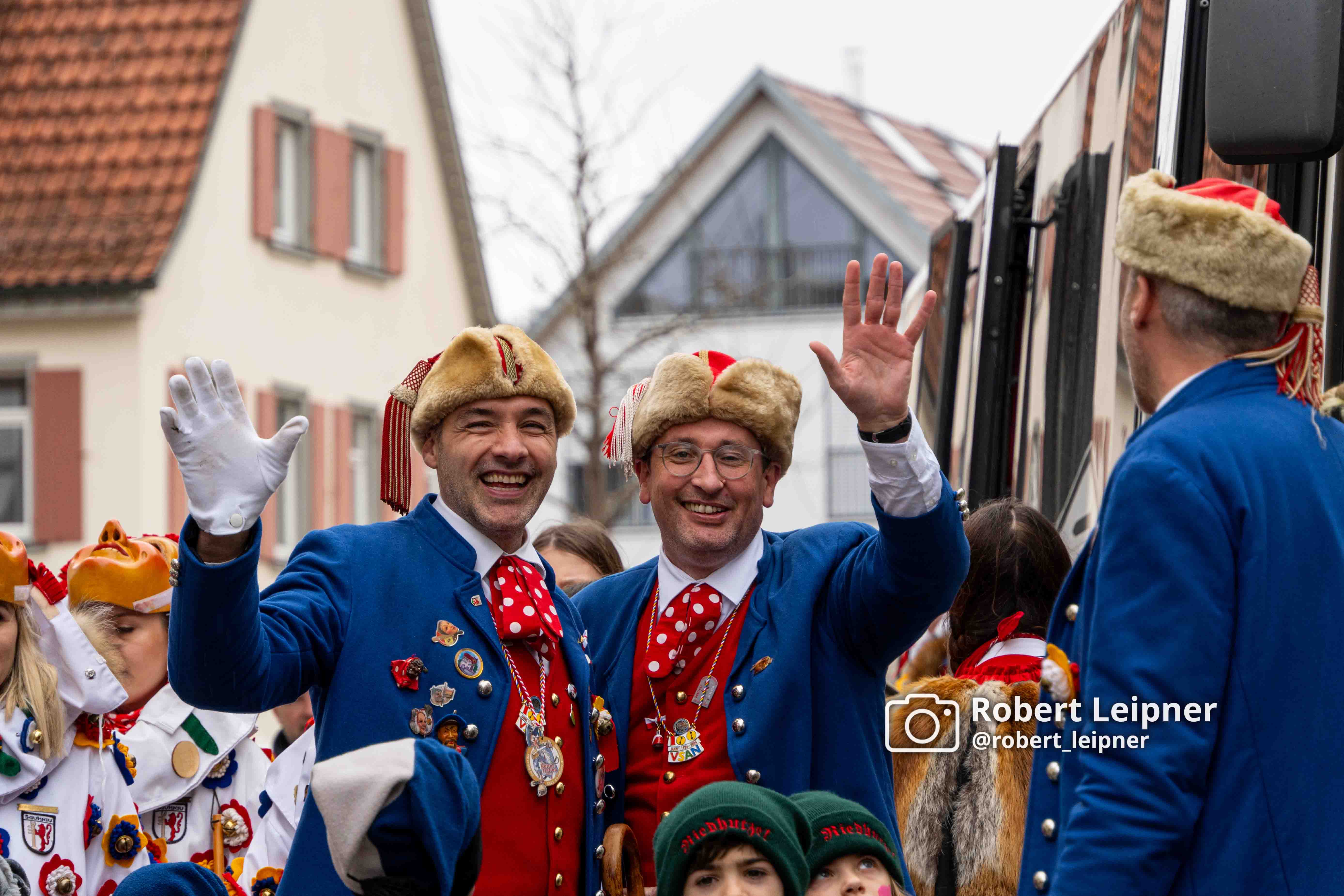 Zunftrat der Dorauszunft bei der Schülerbefreiung am gompigen Donnerstag